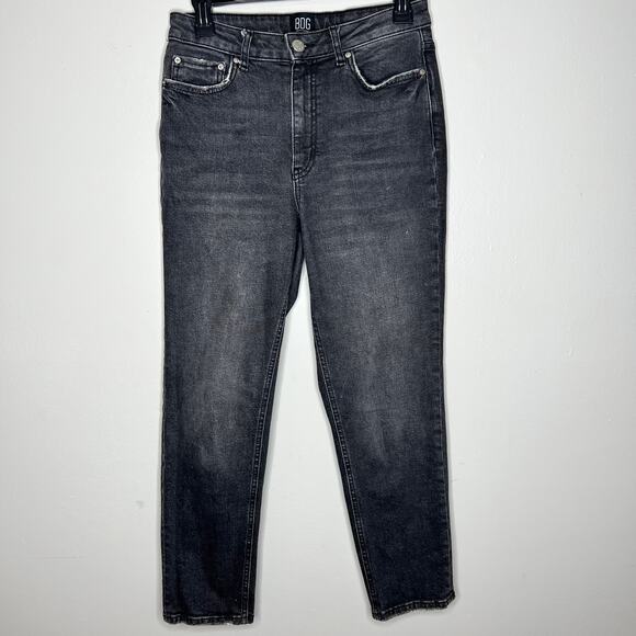 Urban Outfitters BDG Slim Straight Jeans 27 Black High Rise Crop Distressed Dark - Picture 2 of 11